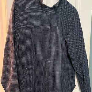 Women’s Columbia Navy Blue Patterned Shirt, Size L